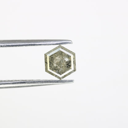 0.73 CT Loose Hexagon Shape Diamond Salt And Pepper Diamond Engagement Ring - JayKrishna Diamond