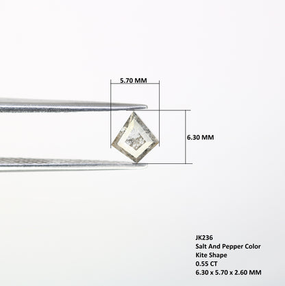 0.55 CT Kite Shape Salt And Pepper 6.30 MM Loose Diamond For Wedding Ring - JayKrishna Diamond