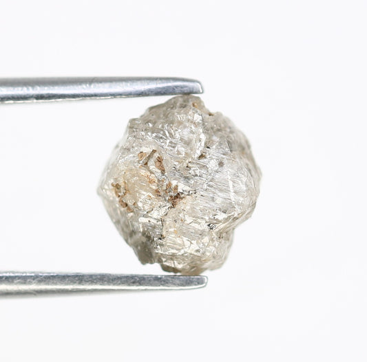 1.65 CT 7.00 x 6.50 MM Raw Rough Grey Natural Uncut Diamond For Engagement Ring - JayKrishna Diamond