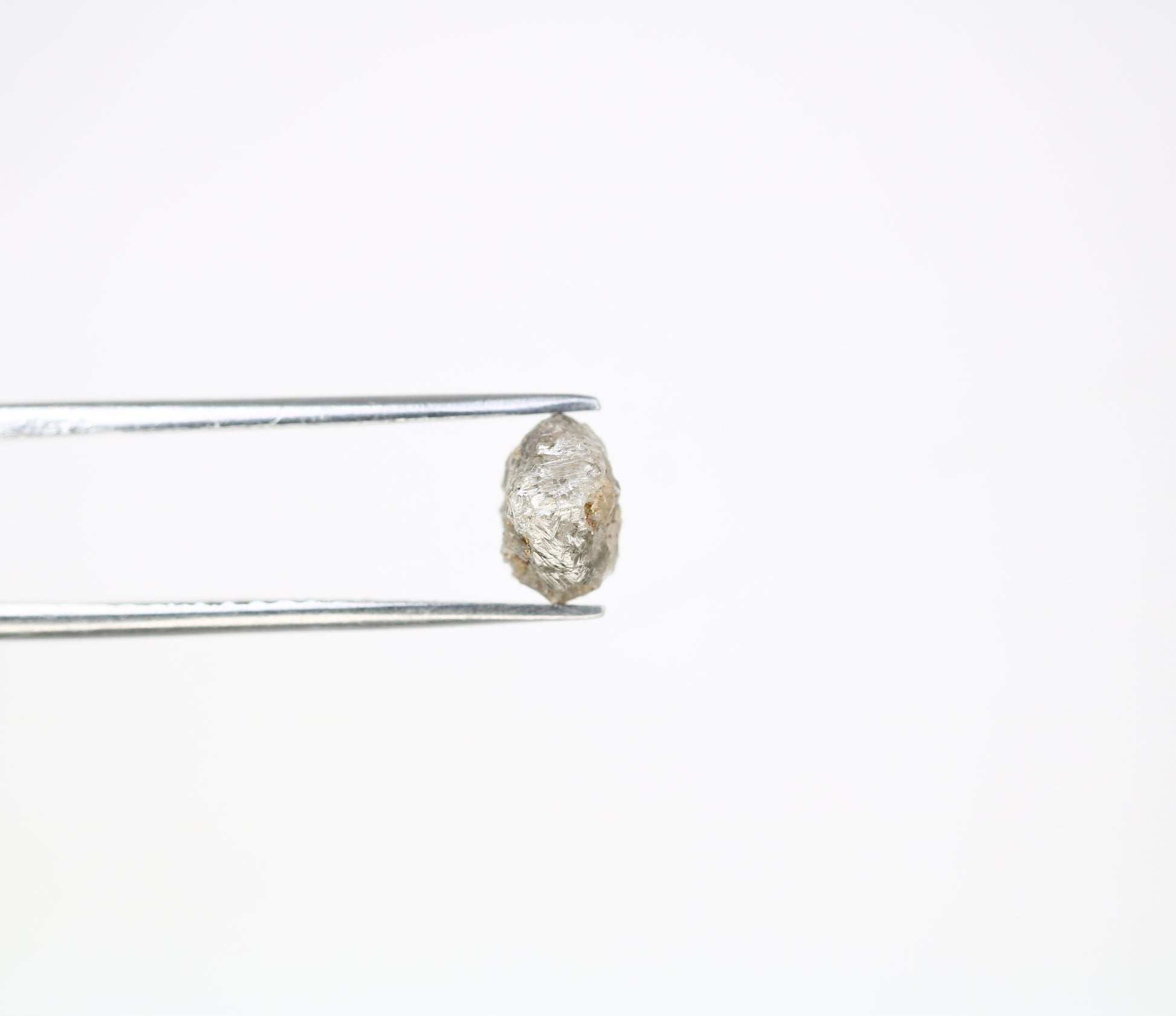 1.65 CT 7.00 x 6.50 MM Raw Rough Grey Natural Uncut Diamond For Engagement Ring - JayKrishna Diamond