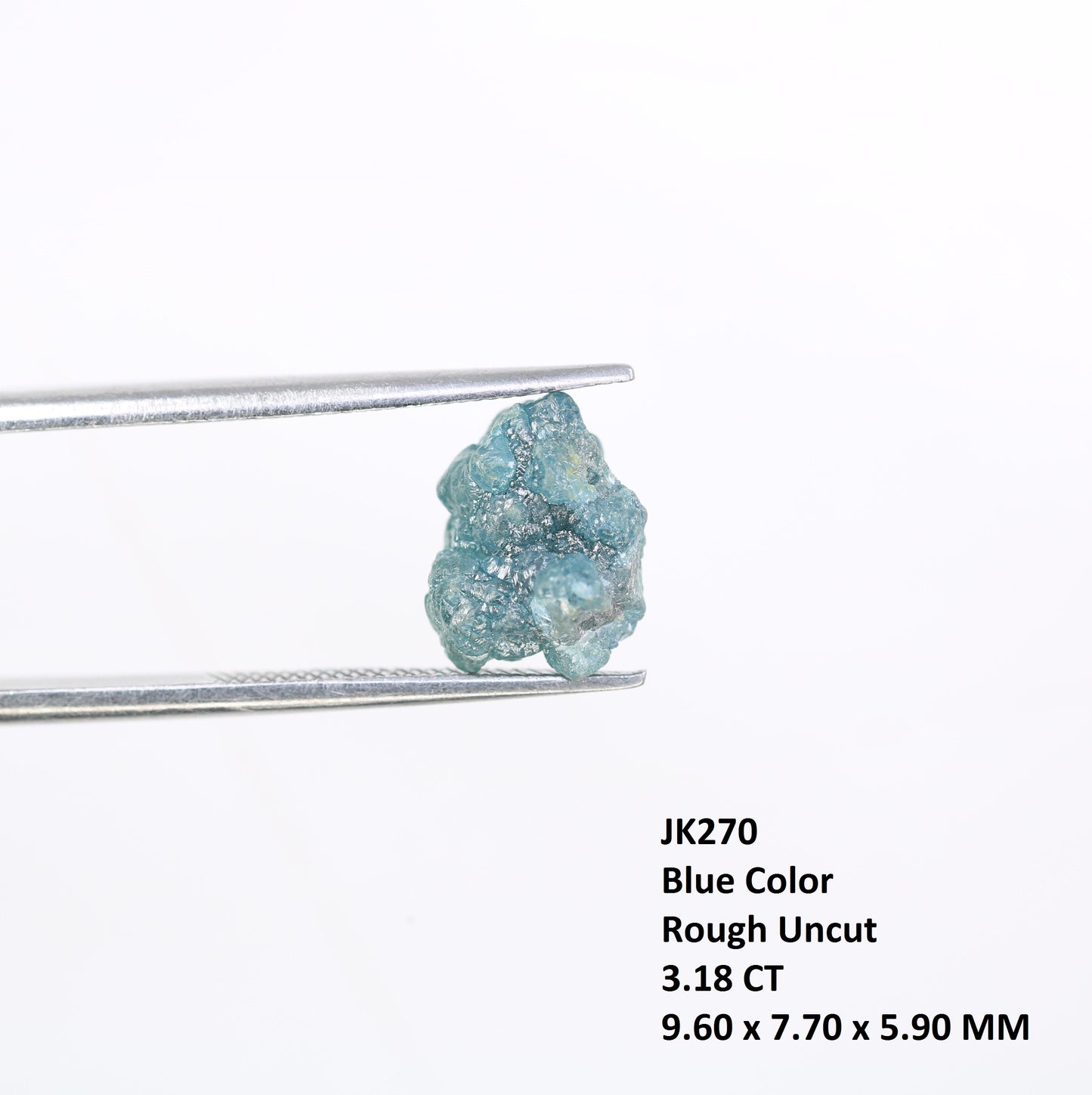 3.18 CT Blue Rough Raw Irregular Cut Diamond For Engagement Ring - JayKrishna Diamond
