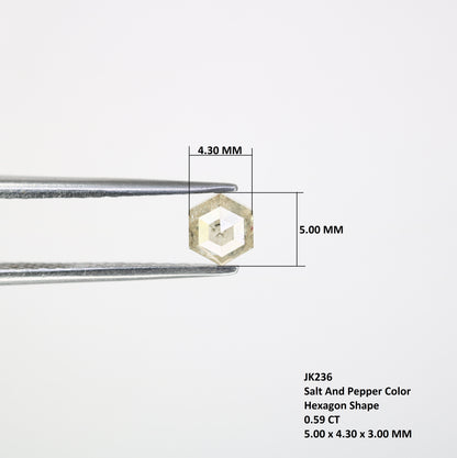 0.59 CT Natural Loose Salt and Pepper Hexagon Diamond – Unique Gem for Celestial Galaxy Rings - JayKrishna Diamond