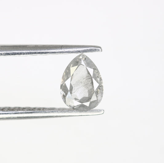0.54 CT Pear Shaped 6.20 MM Salt And Pepper Diamond For Engagement Ring - JayKrishna Diamond