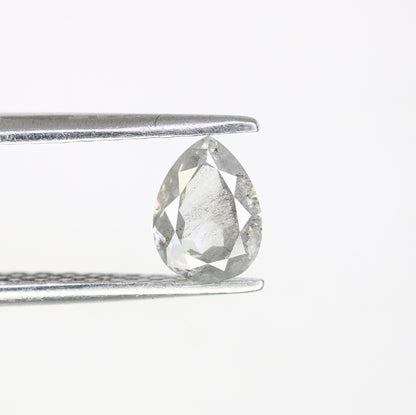 0.54 CT Pear Shaped 6.20 MM Salt And Pepper Diamond For Engagement Ring - JayKrishna Diamond