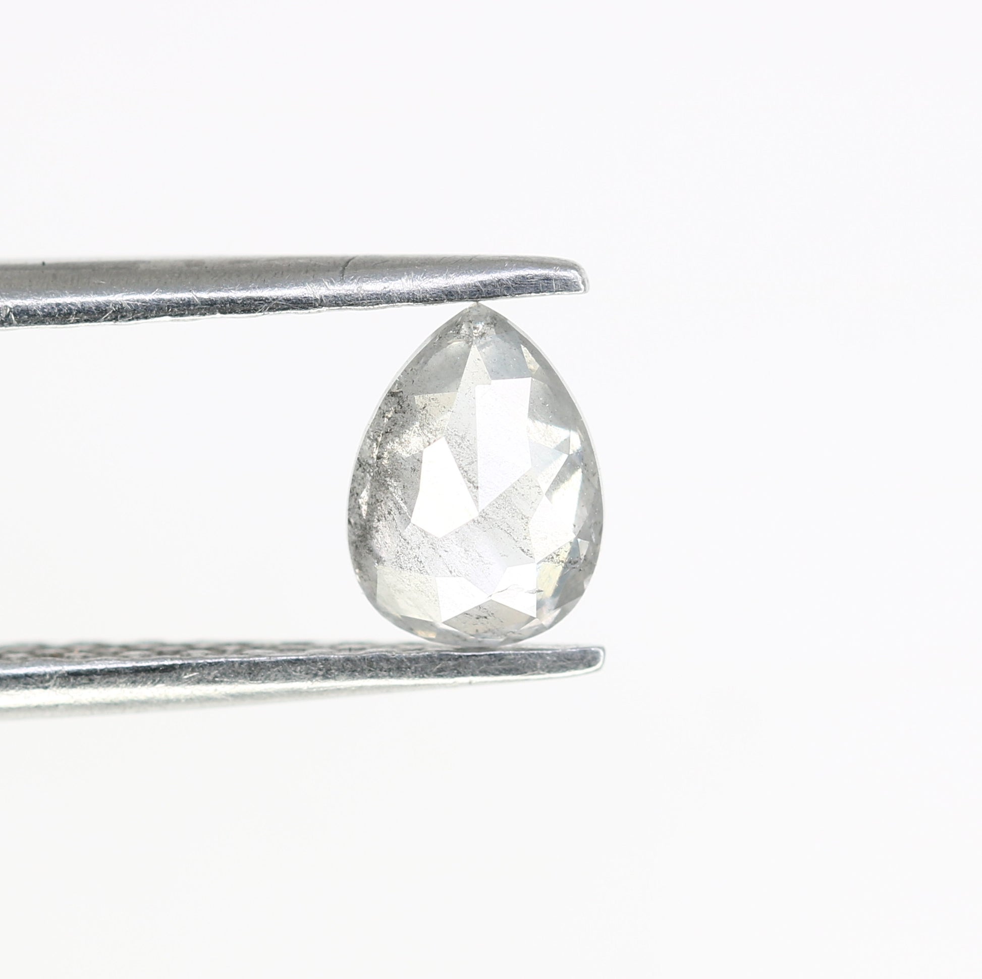 0.54 CT Pear Shaped 6.20 MM Salt And Pepper Diamond For Engagement Ring - JayKrishna Diamond