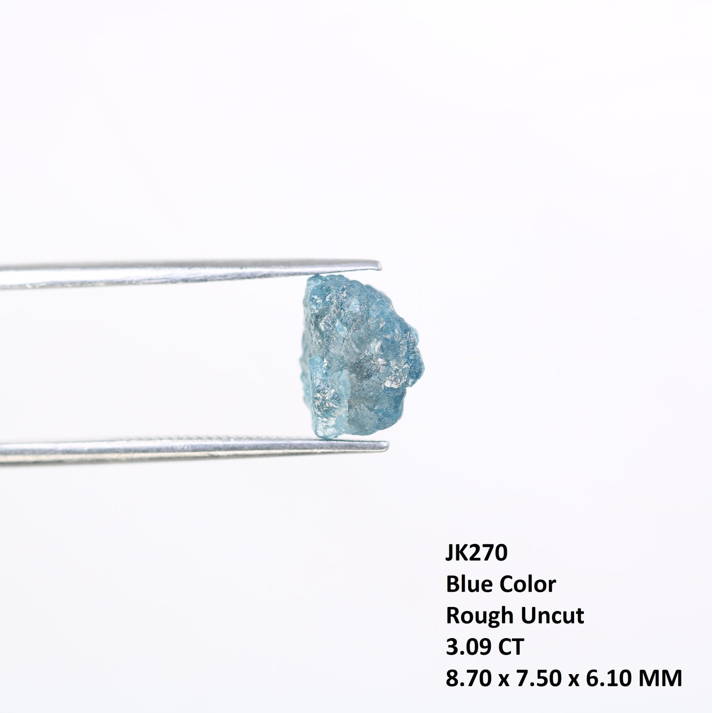 3.09 CT Irregular Cut Raw Rough Blue Diamond For Wedding Ring - JayKrishna Diamond