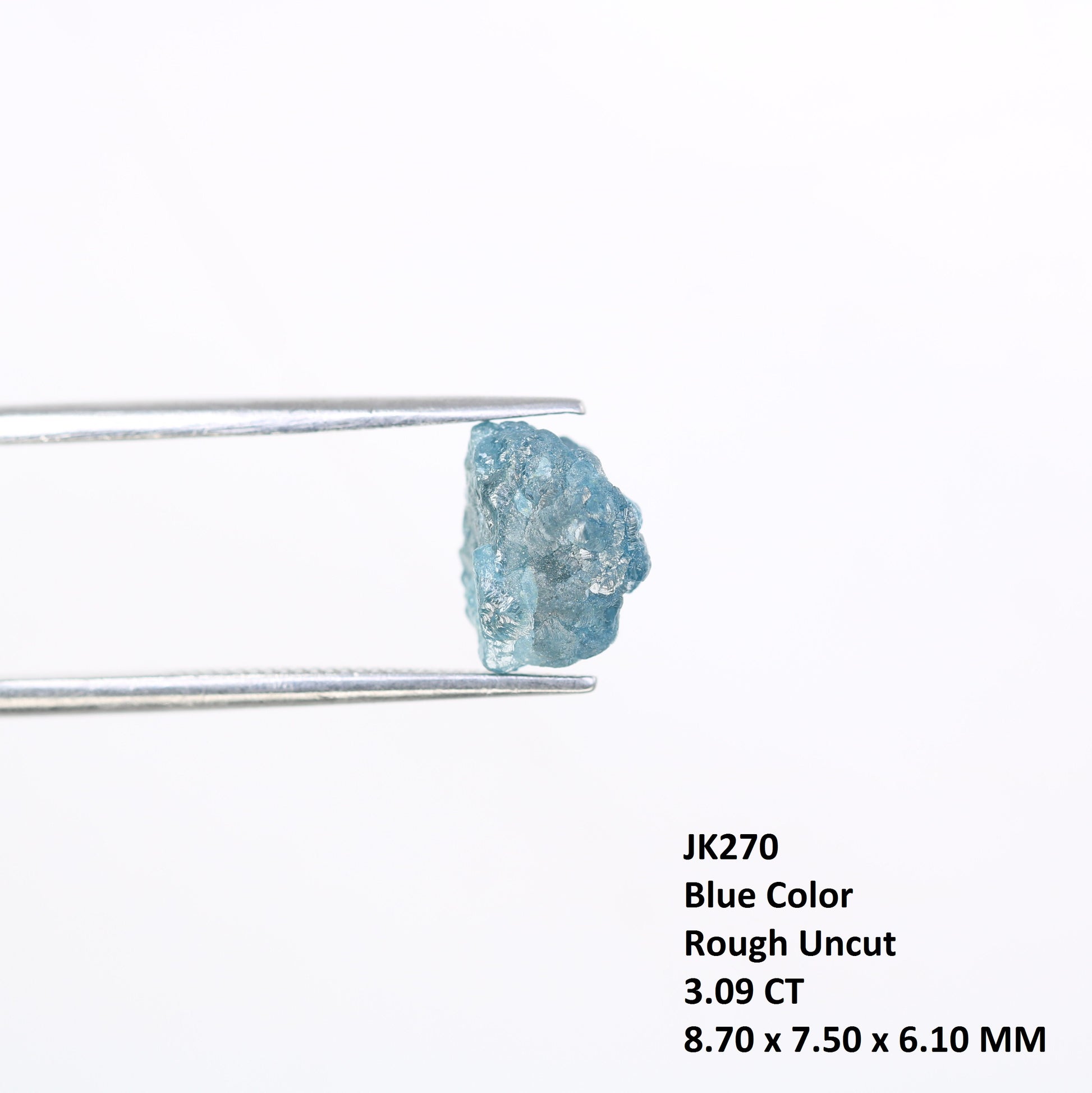 3.09 CT Irregular Cut Raw Rough Blue Diamond For Wedding Ring - JayKrishna Diamond