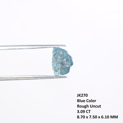 3.09 CT Irregular Cut Raw Rough Blue Diamond For Wedding Ring - JayKrishna Diamond