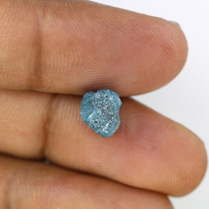 3.09 CT Irregular Cut Raw Rough Blue Diamond For Wedding Ring - JayKrishna Diamond