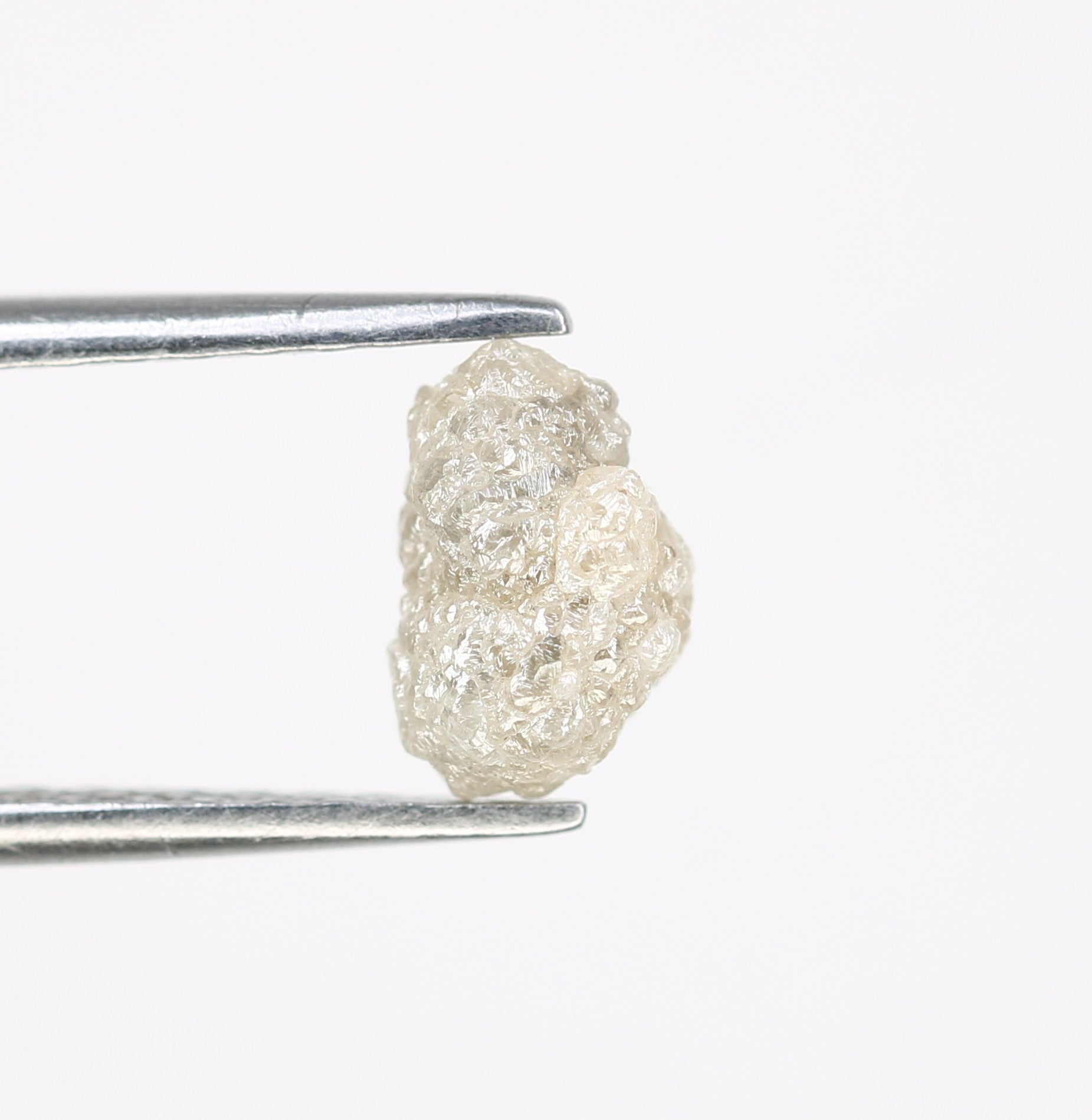 1.34 CT 7.60 MM Raw Rough Natural Uncut Grey Diamond For Engagement Ring - JayKrishna Diamond