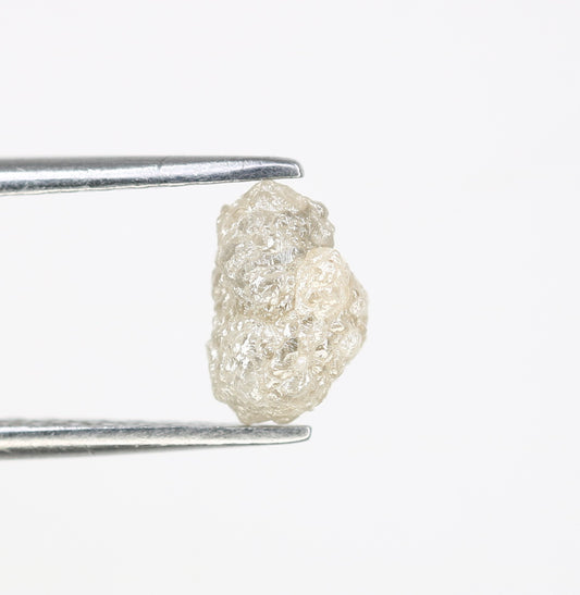 1.34 CT 7.60 MM Raw Rough Natural Uncut Grey Diamond For Engagement Ring - JayKrishna Diamond