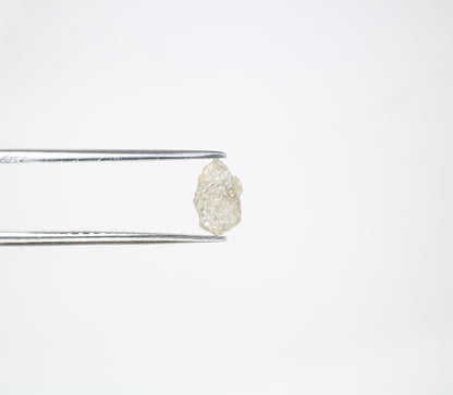 1.34 CT 7.60 MM Raw Rough Natural Uncut Grey Diamond For Engagement Ring - JayKrishna Diamond