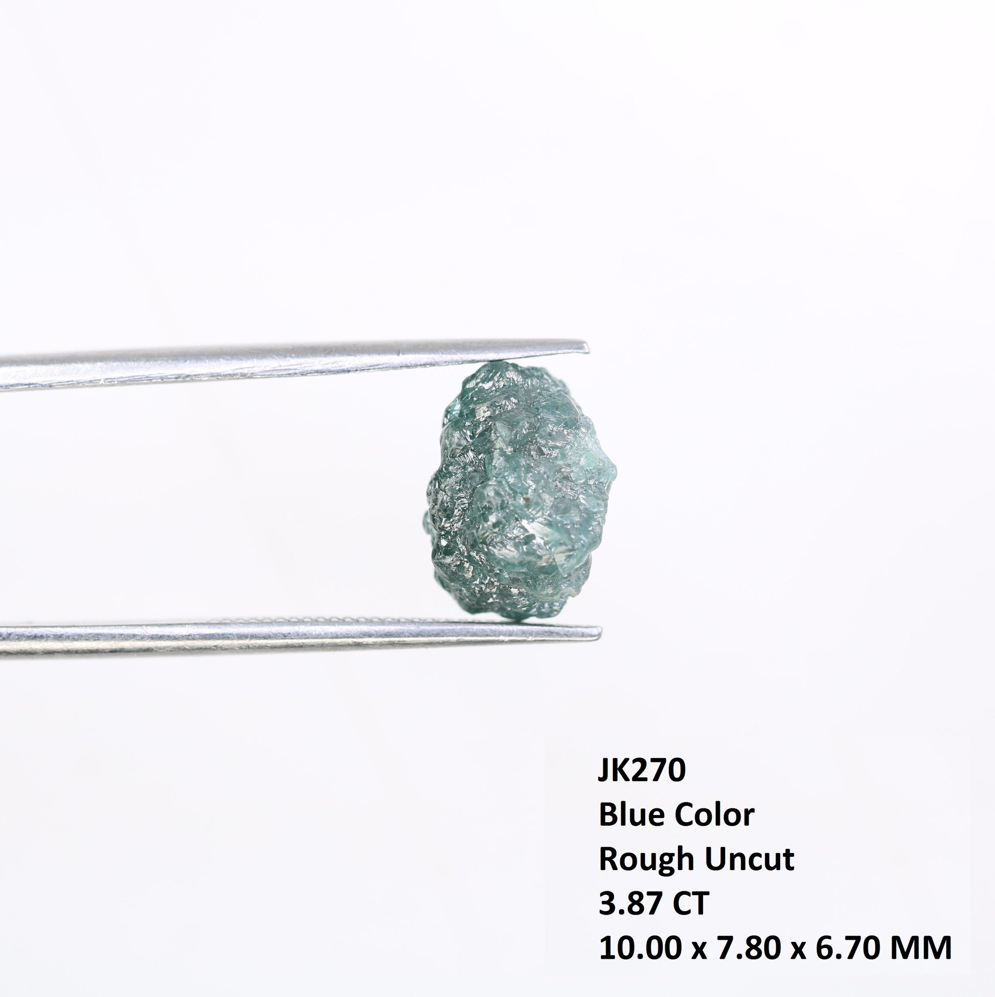 3.87 CT 10.00 x 7.80 MM Raw Rough Blue Irregular Cut Diamond For Engagement Ring - JayKrishna Diamond