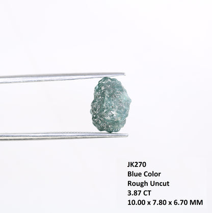 3.87 CT 10.00 x 7.80 MM Raw Rough Blue Irregular Cut Diamond For Engagement Ring - JayKrishna Diamond
