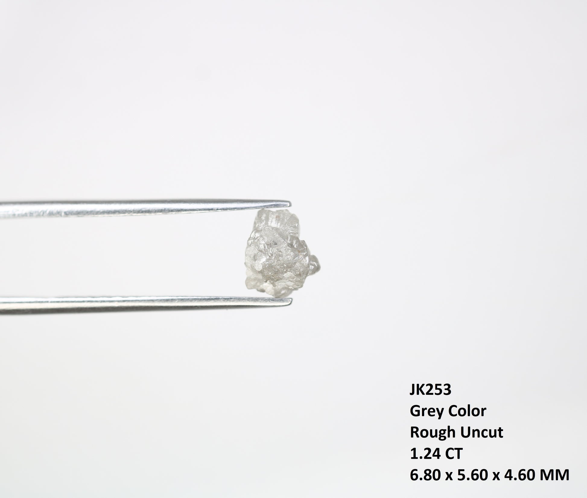 1.24 CT Raw Irregular Cut Raw Rough Grey Diamond For Engagement Ring - JayKrishna Diamond