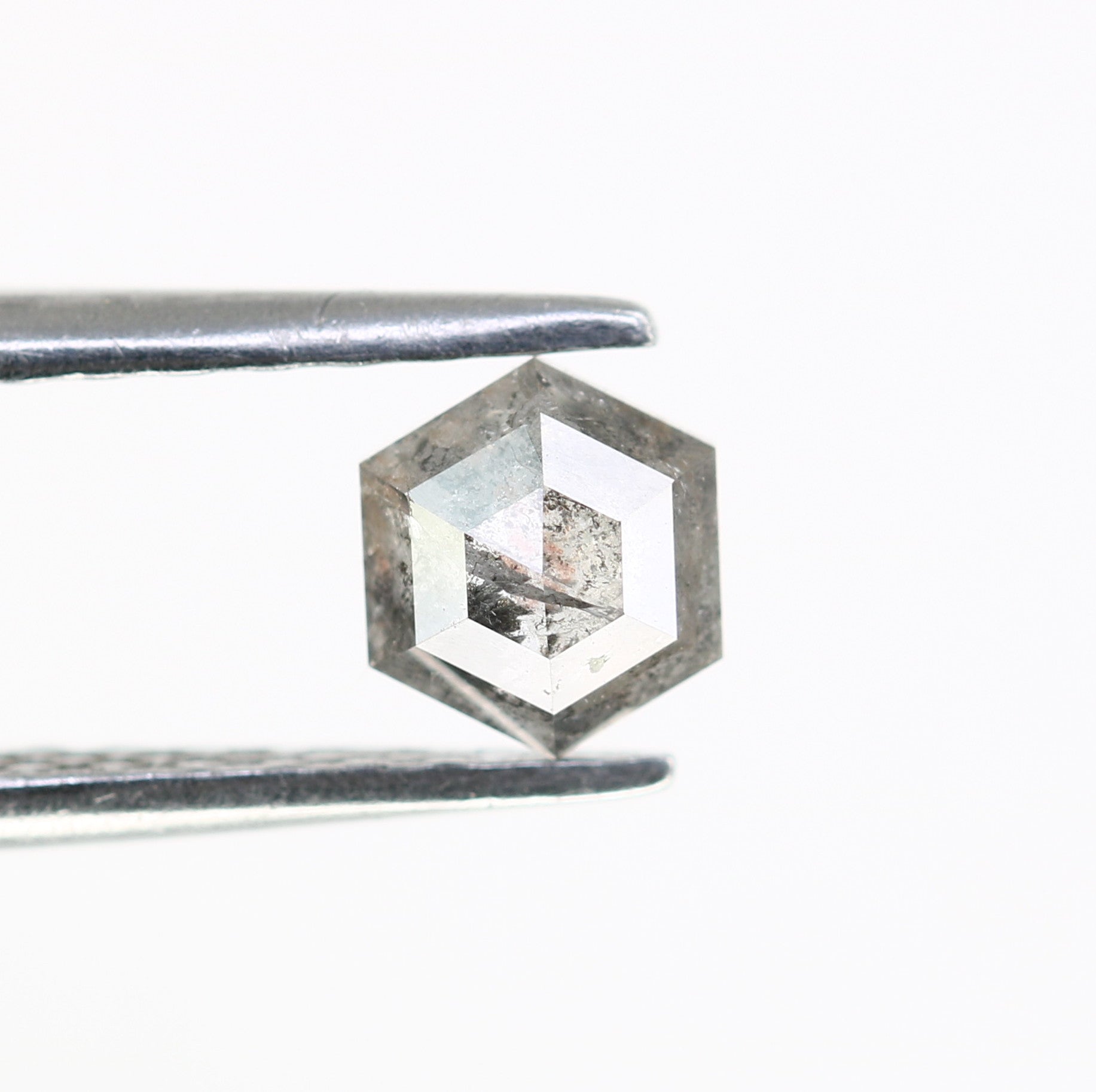 0.58 Carat Hexagon-Shaped Salt and Pepper Diamond – Unique Loose Gem for Celestial Galaxy Rings - JayKrishna Diamond