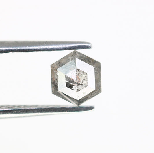 0.58 Carat Hexagon-Shaped Salt and Pepper Diamond – Unique Loose Gem for Celestial Galaxy Rings - JayKrishna Diamond