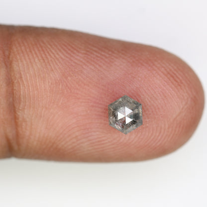 0.58 Carat Hexagon-Shaped Salt and Pepper Diamond – Unique Loose Gem for Celestial Galaxy Rings - JayKrishna Diamond