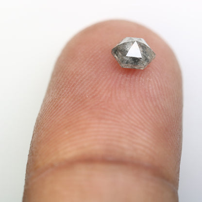 0.58 Carat Hexagon-Shaped Salt and Pepper Diamond – Unique Loose Gem for Celestial Galaxy Rings - JayKrishna Diamond