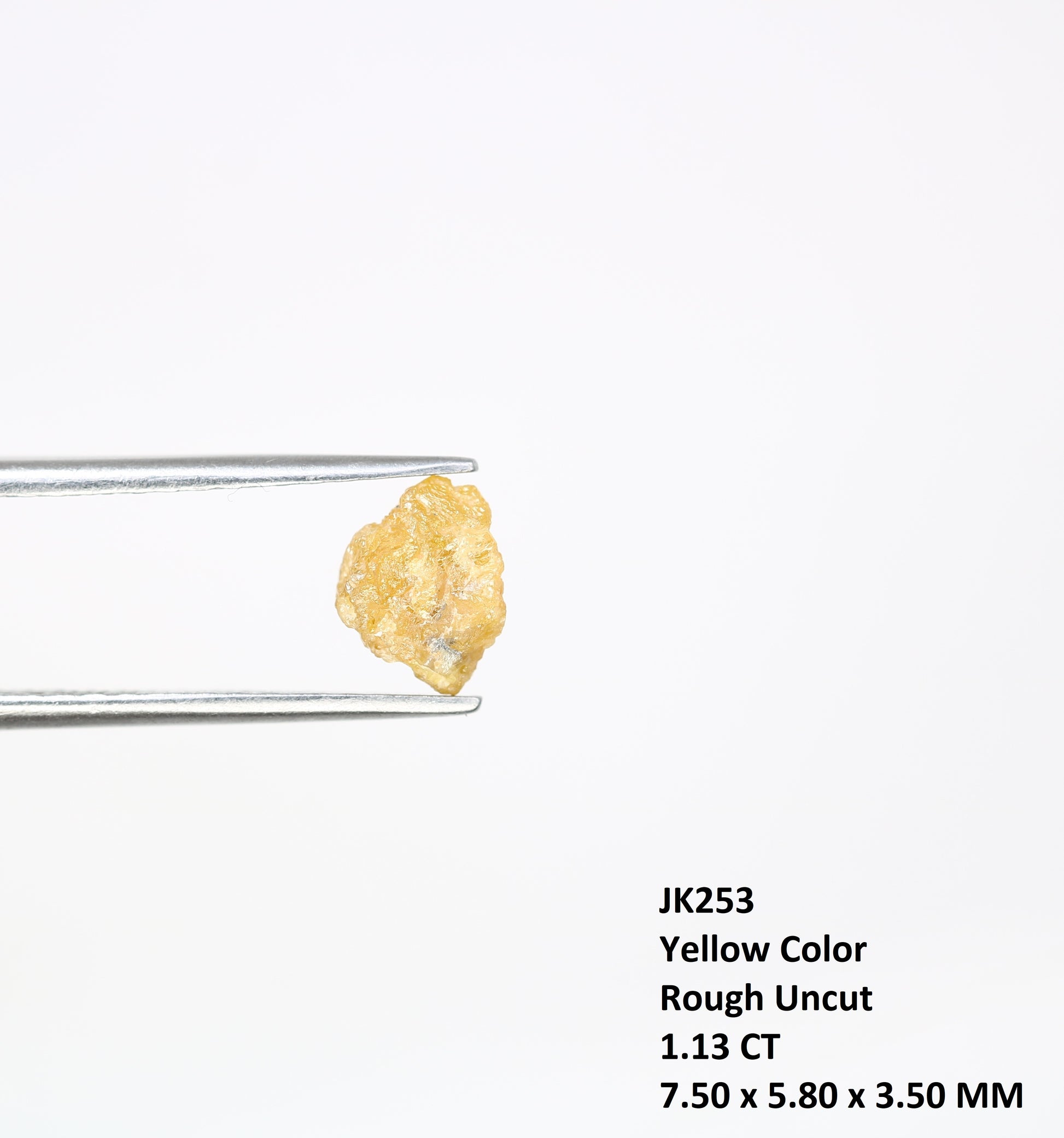 1.13 CT 7.50 x 5.80 MM Yellow Irregular Cut Rough Raw Diamond For Engagement Ring - JayKrishna Diamond