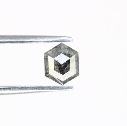 0.54 CT Loose Hexagon Shape Diamond 5.20 MM Salt And Pepper Diamond Ring - JayKrishna Diamond