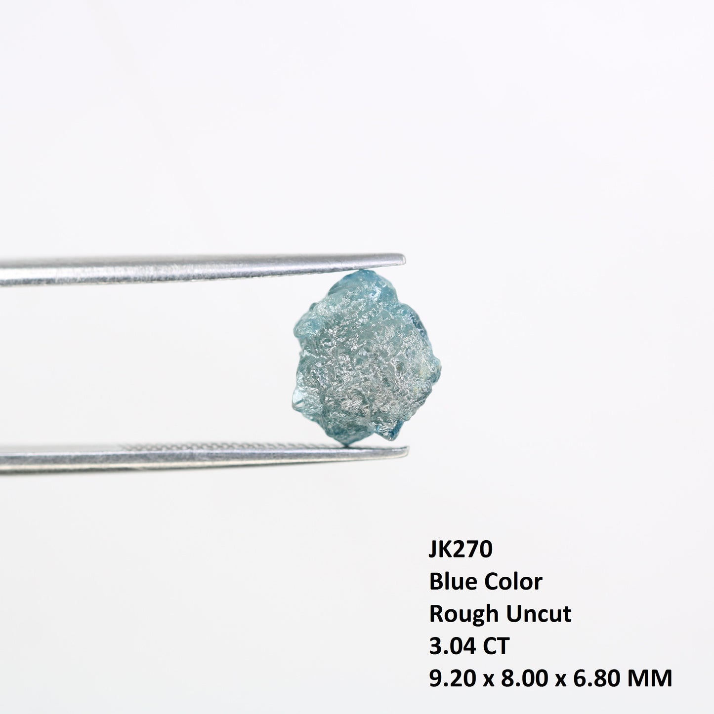 3.04 CT 9.20 MM Uncut Blue Rough Raw Diamond For Engagement Ring - JayKrishna Diamond