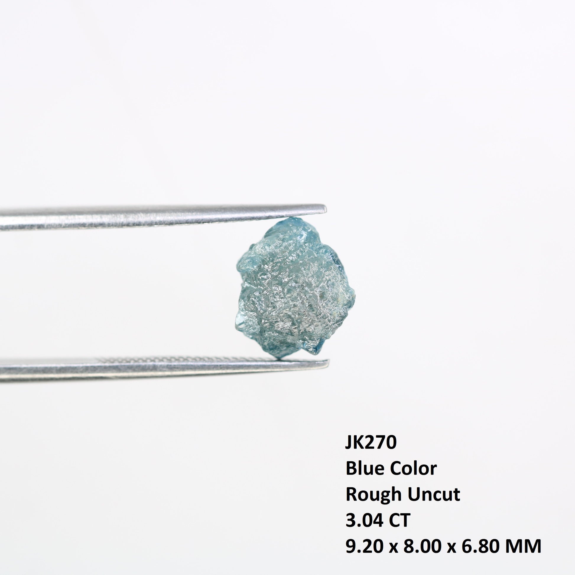 3.04 CT 9.20 MM Uncut Blue Rough Raw Diamond For Engagement Ring - JayKrishna Diamond