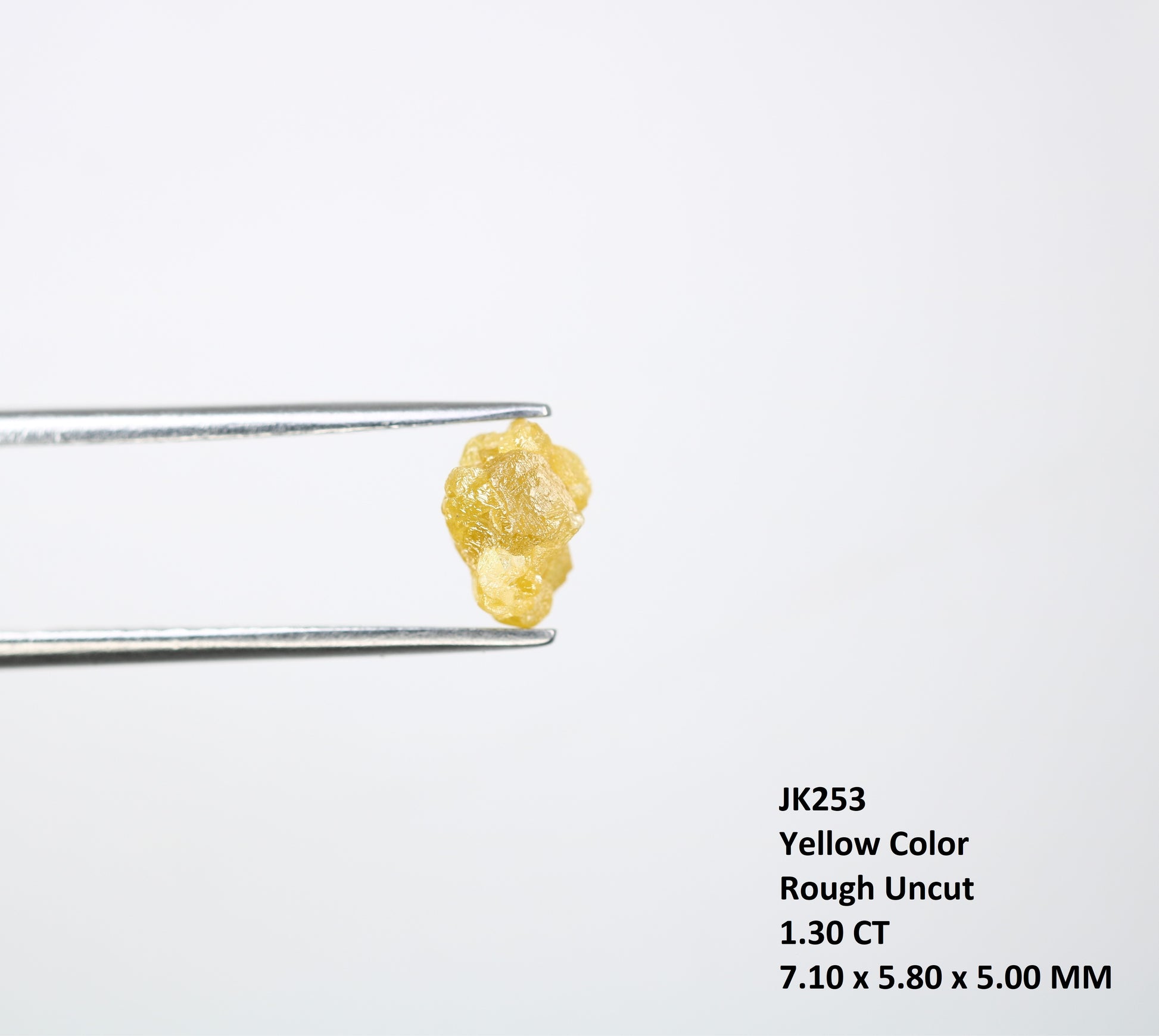 1.30 CT 7.10 x 5.80 MM Yellow Rough Raw Irregular Cut Diamond For Engagement Ring - JayKrishna Diamond