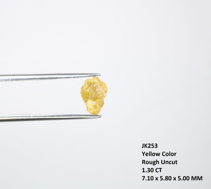 1.30 CT 7.10 x 5.80 MM Yellow Rough Raw Irregular Cut Diamond For Engagement Ring - JayKrishna Diamond