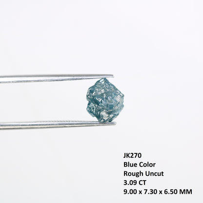 3.09 CT Raw Irregular Cut Rough Blue Diamond For Engagement Ring - JayKrishna Diamond