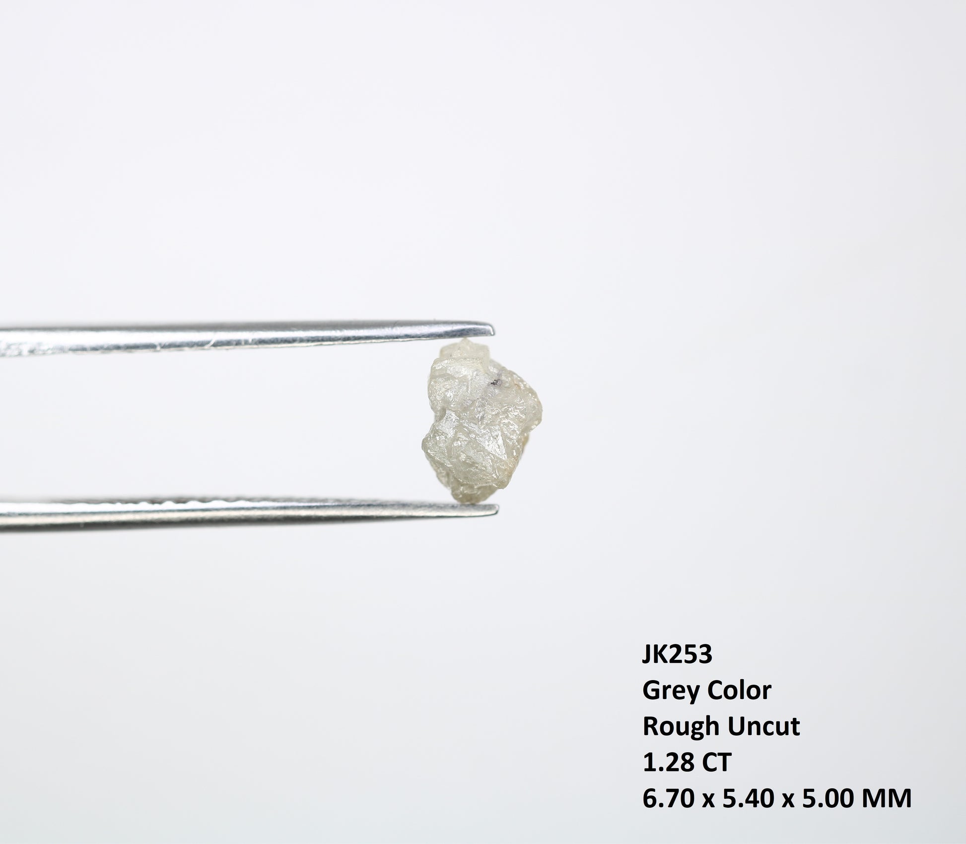 1.28 CT Uncut Raw Rough Grey Loose Diamond For Engagement Ring - JayKrishna Diamond