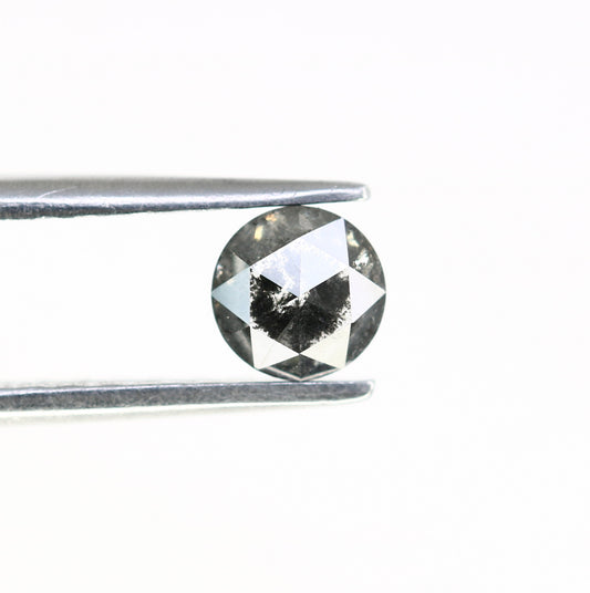 0.54 Carat Round Rose Cut Salt And Pepper Diamond For Diamond Pendant - JayKrishna Diamond