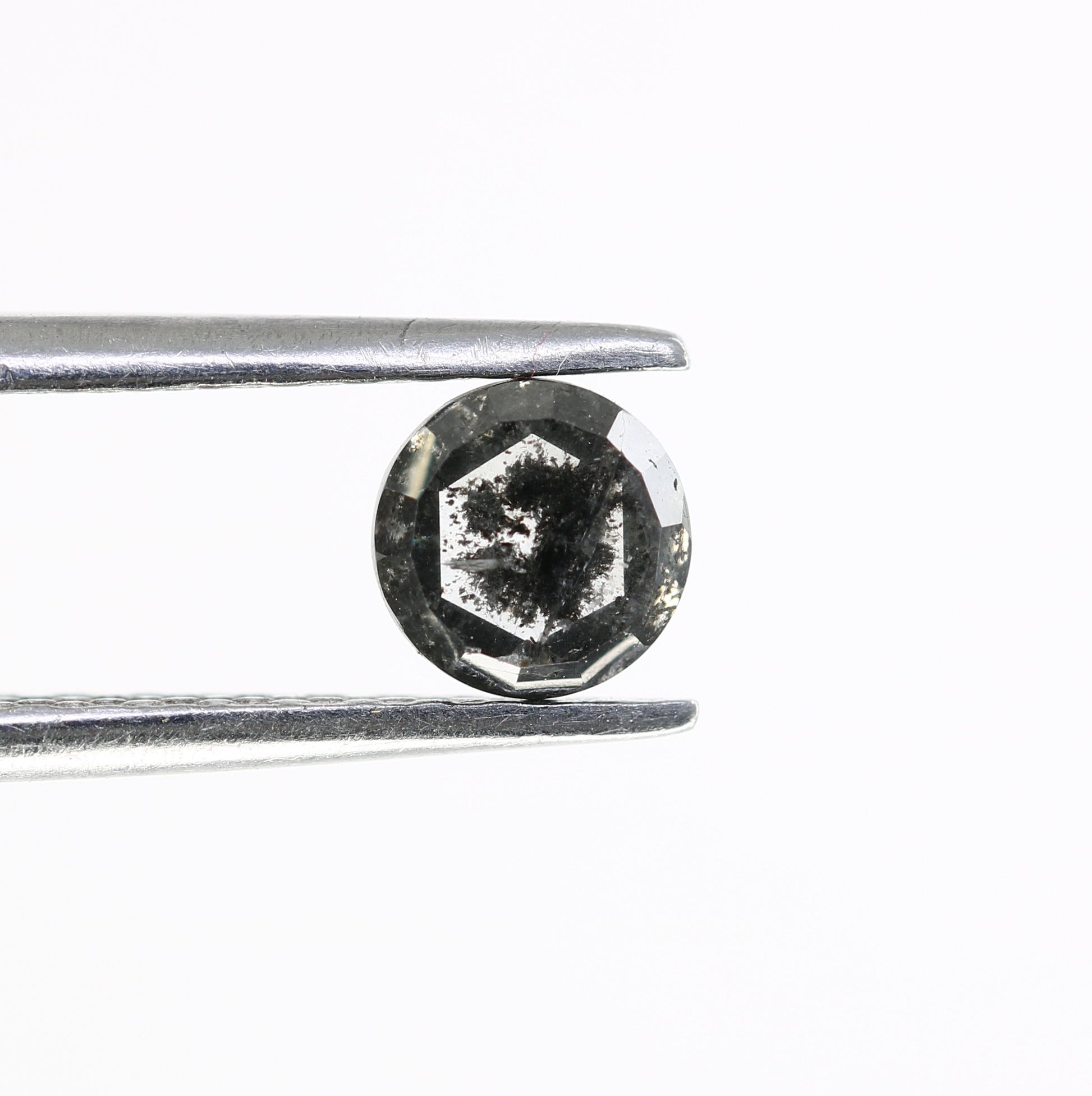0.54 Carat Round Rose Cut Salt And Pepper Diamond For Diamond Pendant - JayKrishna Diamond