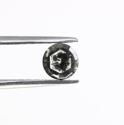0.54 Carat Round Rose Cut Salt And Pepper Diamond For Diamond Pendant - JayKrishna Diamond
