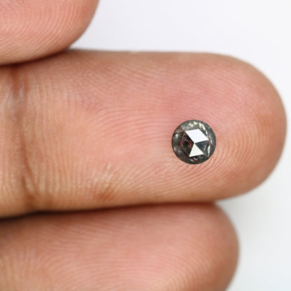 0.54 Carat Round Rose Cut Salt And Pepper Diamond For Diamond Pendant - JayKrishna Diamond