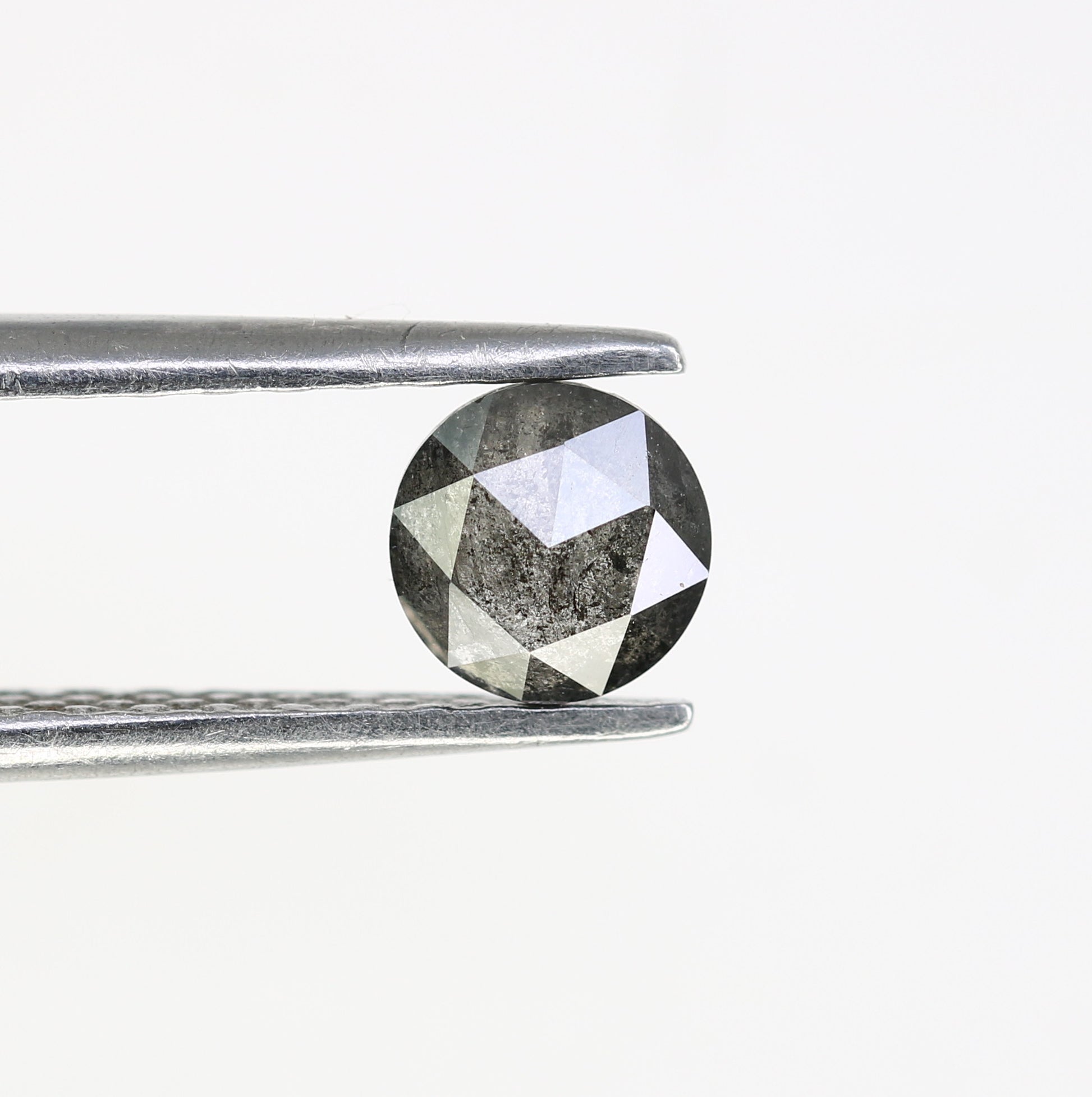 0.53 CT Salt And Pepper 4.90 MM Round Rose Cut Diamond For Wedding Ring - JayKrishna Diamond