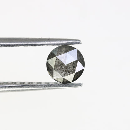 0.53 CT Salt And Pepper 4.90 MM Round Rose Cut Diamond For Wedding Ring - JayKrishna Diamond