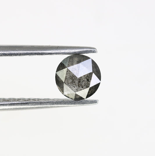 0.53 CT Salt And Pepper 4.90 MM Round Rose Cut Diamond For Wedding Ring - JayKrishna Diamond