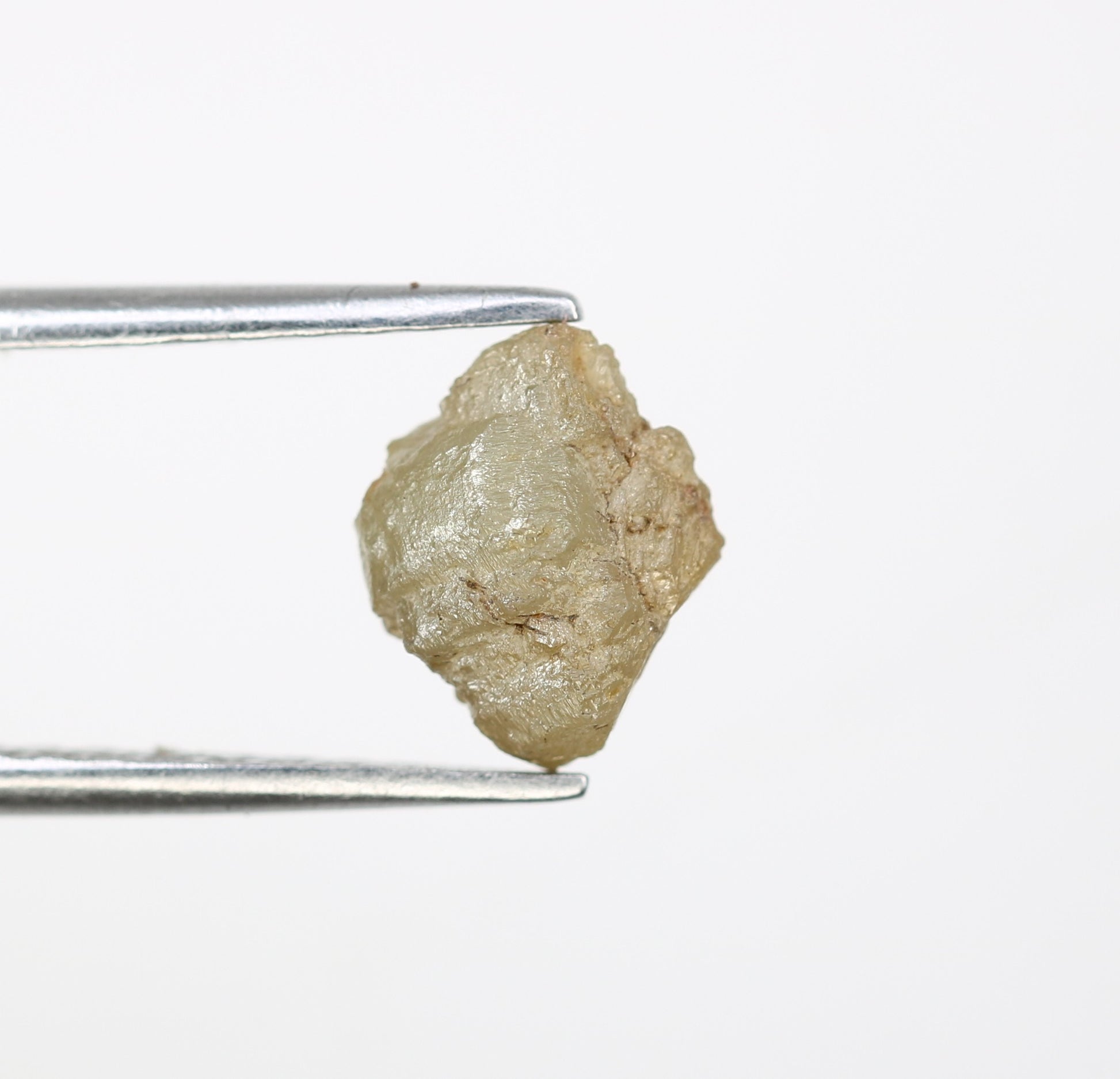 1.25 CT Uncut 8.30 MM Raw Greenish Rough Diamond For Engagement Ring - JayKrishna Diamond