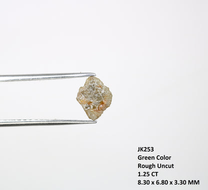 1.25 CT Uncut 8.30 MM Raw Greenish Rough Diamond For Engagement Ring - JayKrishna Diamond