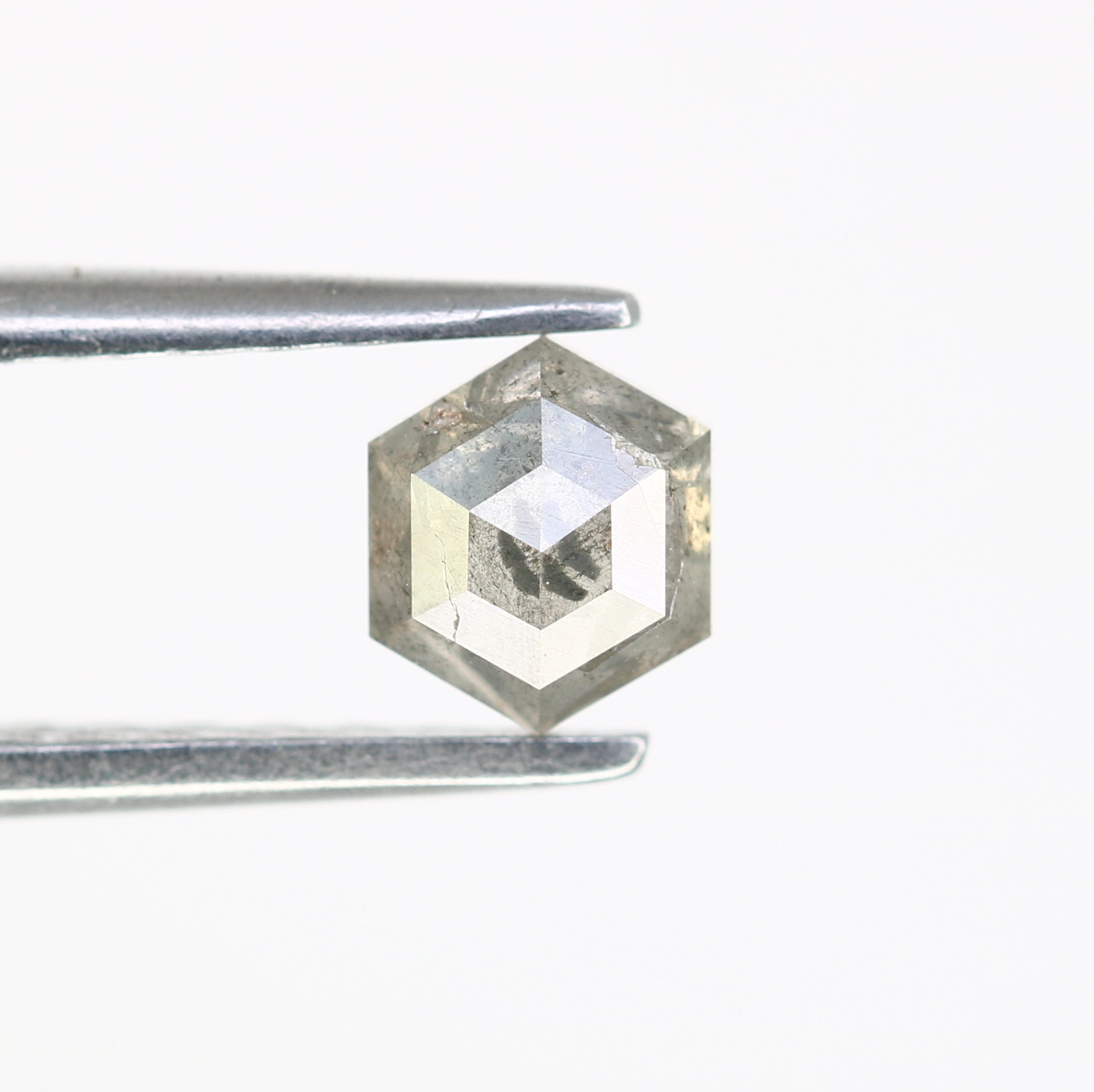 0.57 CT Loose Hexagon Cut Salt and Pepper Diamond – Distinctive Gem for Modern Wedding Rings - JayKrishna Diamond