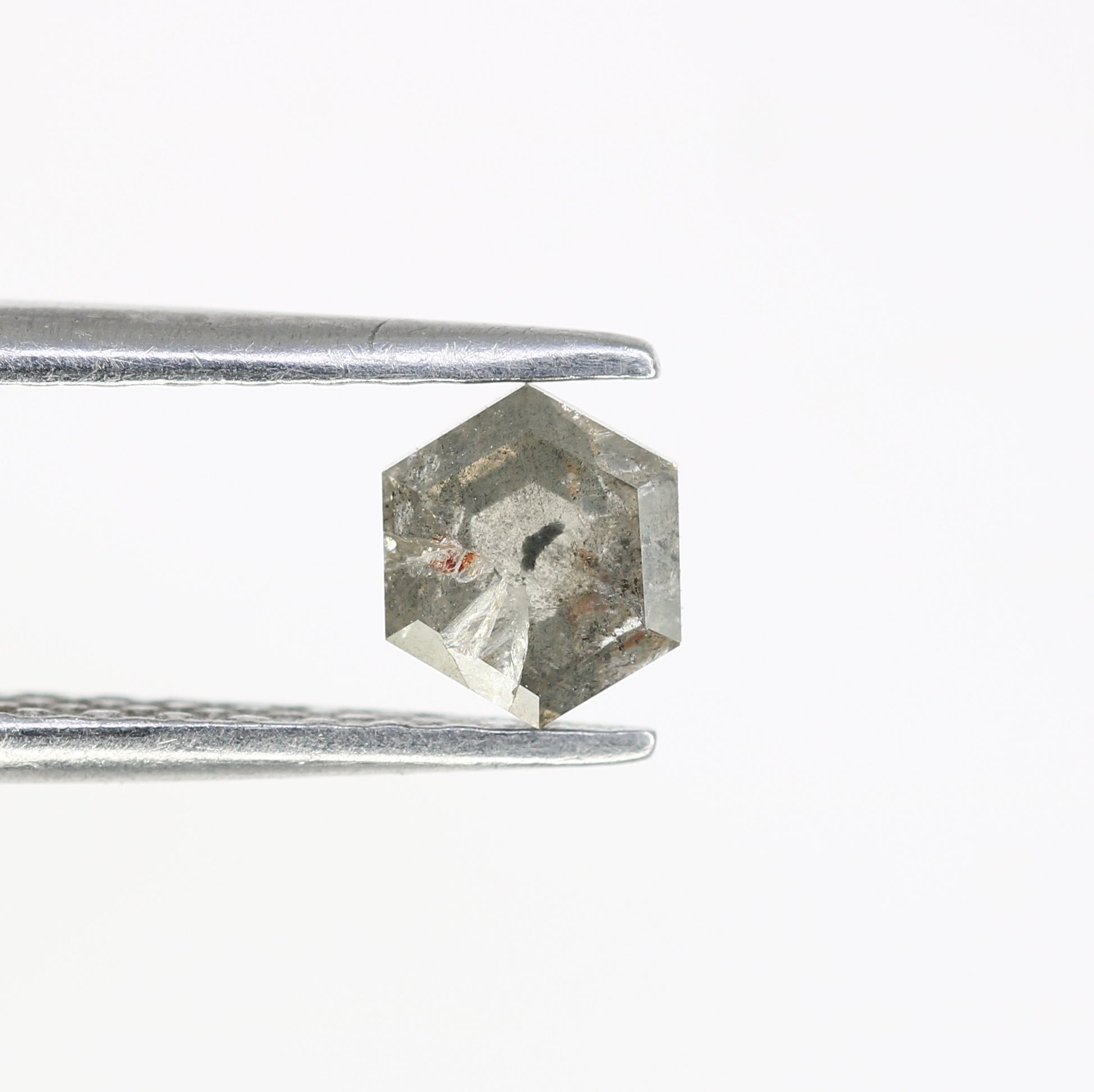0.57 CT Loose Hexagon Cut Salt and Pepper Diamond – Distinctive Gem for Modern Wedding Rings - JayKrishna Diamond