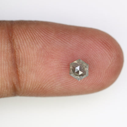 0.57 CT Loose Hexagon Cut Salt and Pepper Diamond – Distinctive Gem for Modern Wedding Rings - JayKrishna Diamond