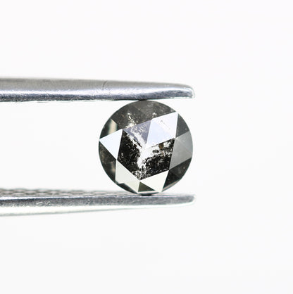 0.37 CT Round Rose Cut Salt and Pepper Diamond 4.40 MM | Natural Gemstone for Custom Engagement Rings, Unique & Elegant Fine Jewelry - JayKrishna Diamond