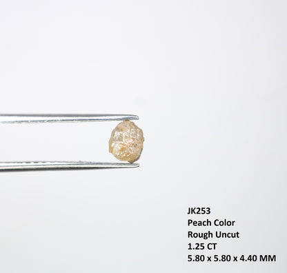 1.25 CT Uncut Natural Peach Raw 5.80 MM Rough Loose Diamond For Promise Ring - JayKrishna Diamond