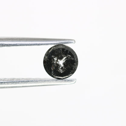 0.37 CT Round Rose Cut Salt and Pepper Diamond 4.40 MM | Natural Gemstone for Custom Engagement Rings, Unique & Elegant Fine Jewelry - JayKrishna Diamond