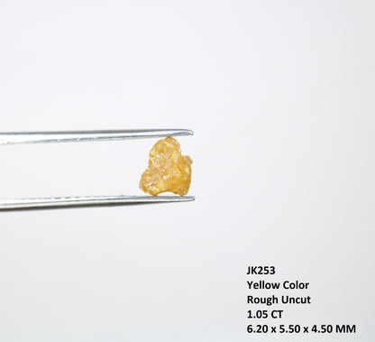 1.05 CT 6.20 MM Rough Yellow Irregular Cut Raw Diamond For Engagement Ring - JayKrishna Diamond