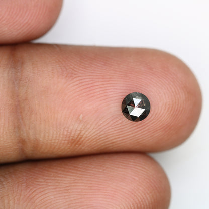 0.37 CT Round Rose Cut Salt and Pepper Diamond 4.40 MM | Natural Gemstone for Custom Engagement Rings, Unique & Elegant Fine Jewelry - JayKrishna Diamond