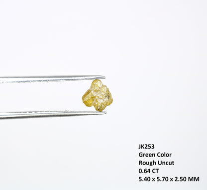 0.64 CT Natural Green Uncut Raw Rough Diamond for a One-of-a-Kind Engagement Ring: Elegant Gemstone Jewelry Piece - JayKrishna Diamond