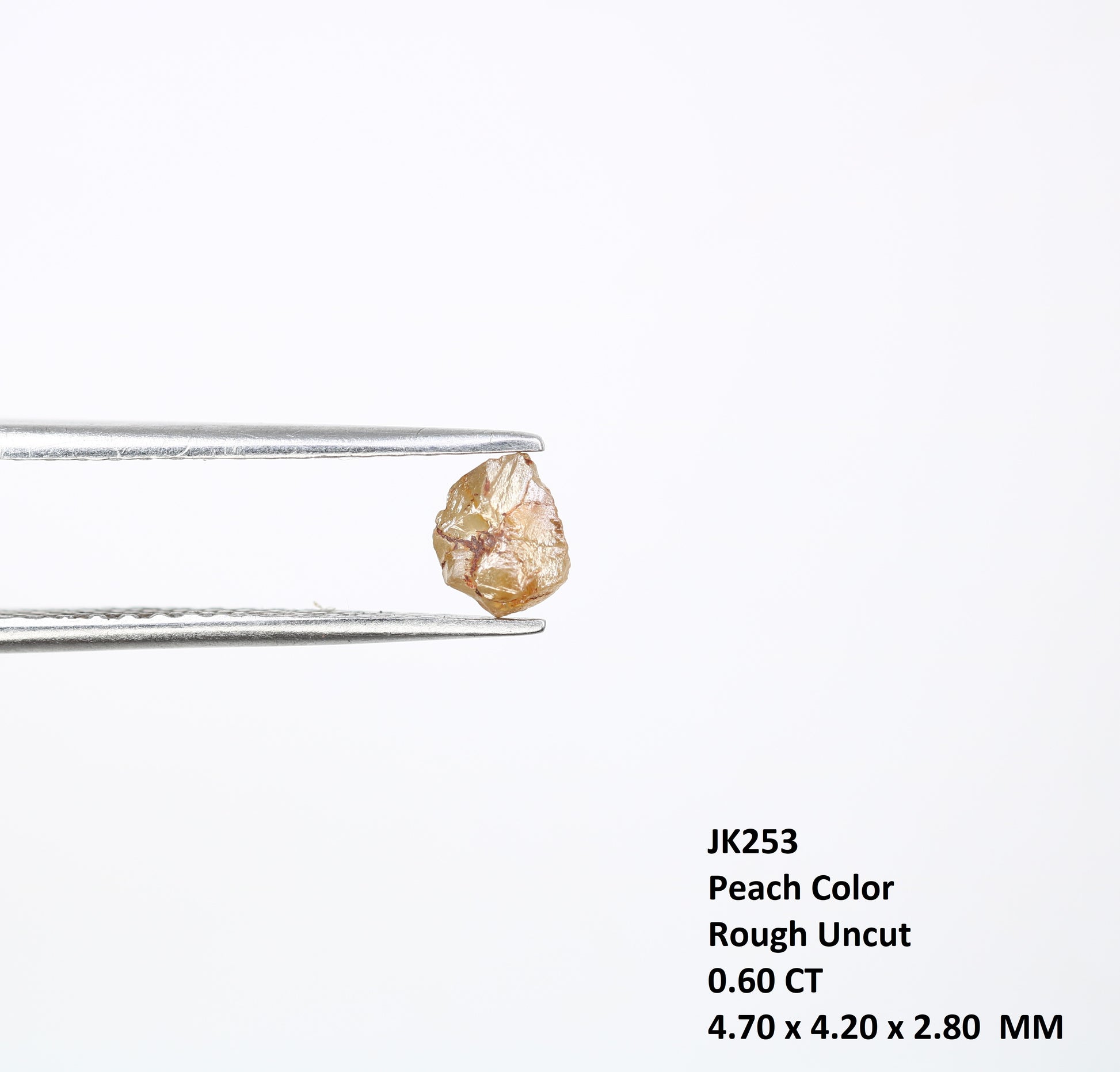 0.60 CT Uncut Natural Rough Peach Raw Diamond for a Distinctive Promise Ring: Thoughtful Jewelry Gift Option - JayKrishna Diamond